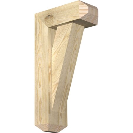 Ekena Millwork Traditional Craftsman Rough Sawn Bracket w/ Offset Brace, Douglas Fir, 6"W x 14"D x 26"H BKT0604X14X26TRA04RDF